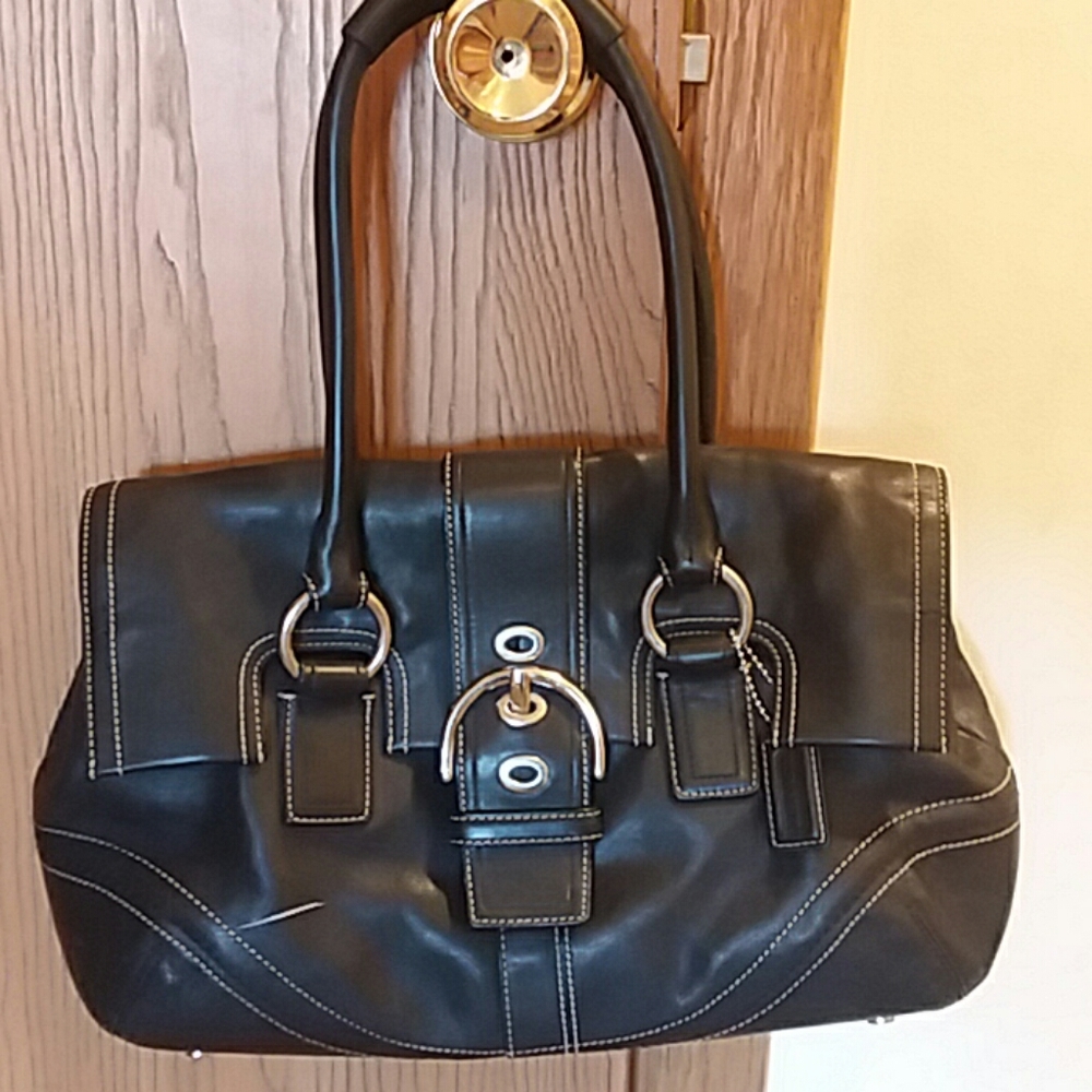 Coach bag, Black leather